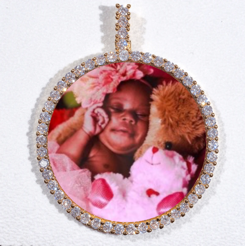 LARGE 3D CIRCLE CUSTOM PICTURE PENDANT