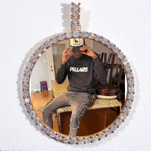 LARGE 3D CIRCLE CUSTOM PICTURE PENDANT