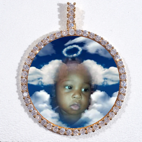 LARGE 3D CIRCLE CUSTOM PICTURE PENDANT