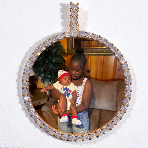 LARGE 3D CIRCLE CUSTOM PICTURE PENDANT