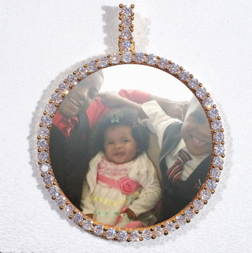 LARGE 3D CIRCLE CUSTOM PICTURE PENDANT