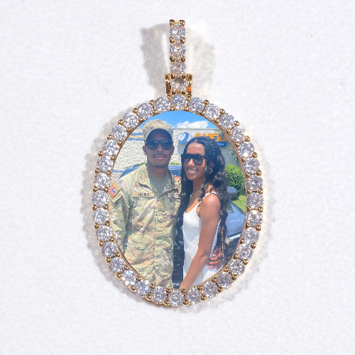 3D Oval Custom Picture Pendant