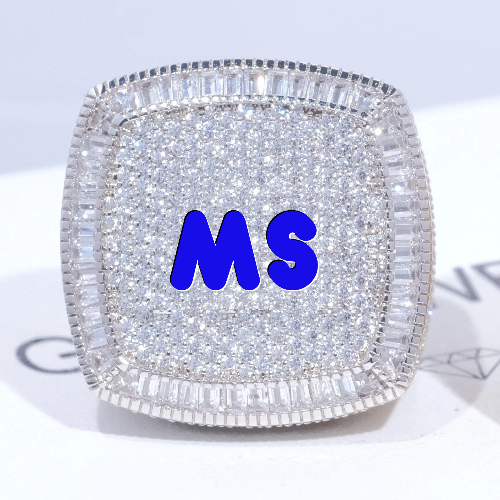 CUSTOM LETTER 3D ICED RING