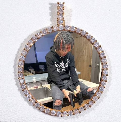 LARGE 3D CIRCLE CUSTOM PICTURE PENDANT