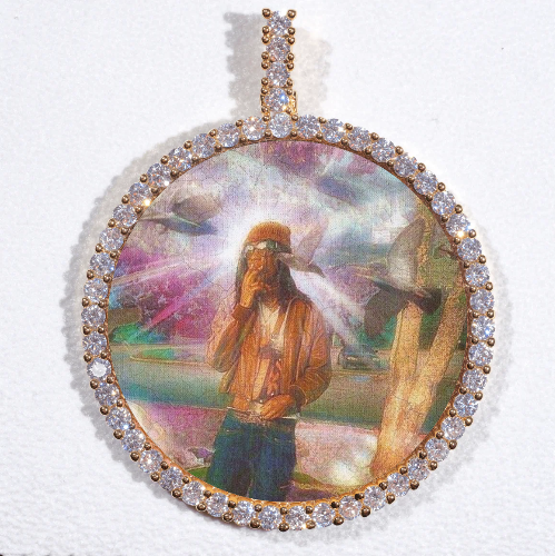 LARGE 3D CIRCLE CUSTOM PICTURE PENDANT