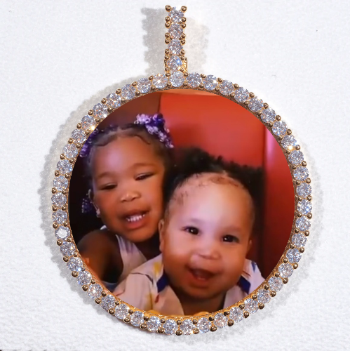 LARGE 3D CIRCLE CUSTOM PICTURE PENDANT