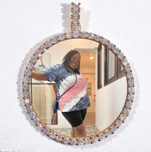 LARGE 3D CIRCLE CUSTOM PICTURE PENDANT