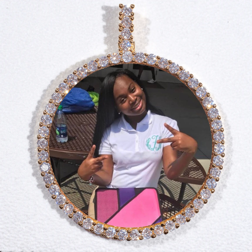 LARGE 3D CIRCLE CUSTOM PICTURE PENDANT