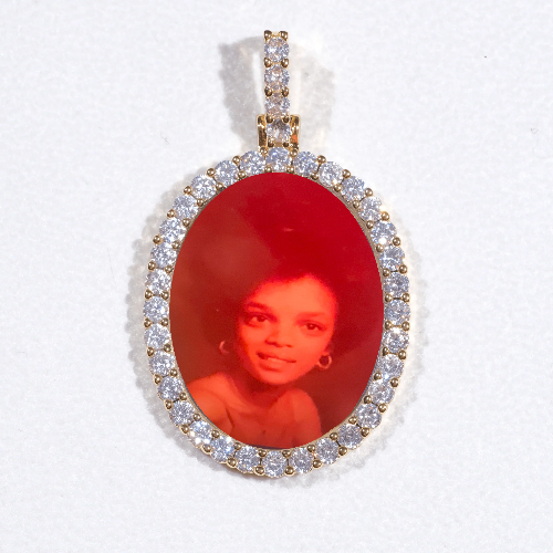3D Oval Custom Picture Pendant