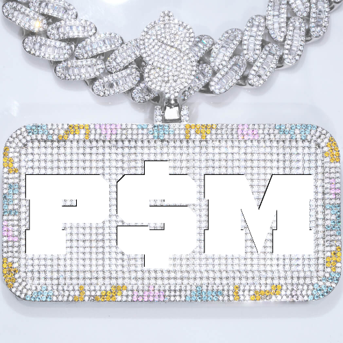 CUSTOM LETTER NECKLACE 3D COLORFUL SQUARE