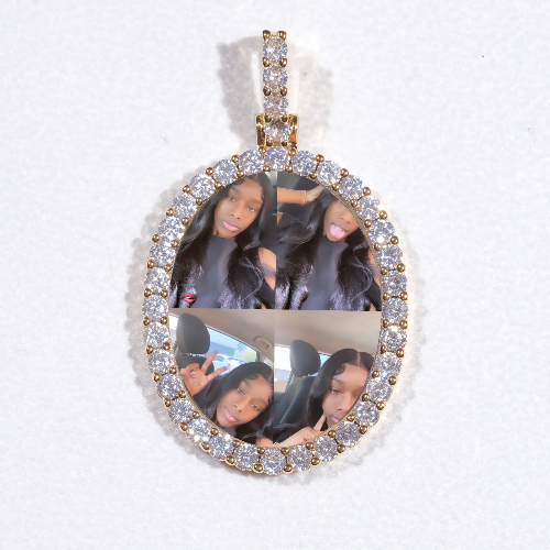 3D Oval Custom Picture Pendant