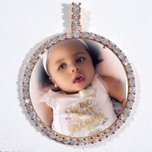 LARGE 3D CIRCLE CUSTOM PICTURE PENDANT