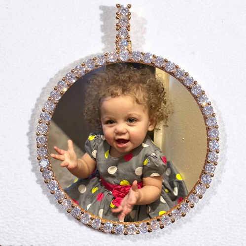LARGE 3D CIRCLE CUSTOM PICTURE PENDANT