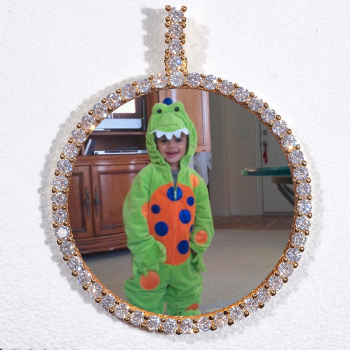 LARGE 3D CIRCLE CUSTOM PICTURE PENDANT