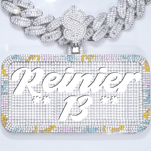CUSTOM LETTER NECKLACE 3D COLORFUL SQUARE