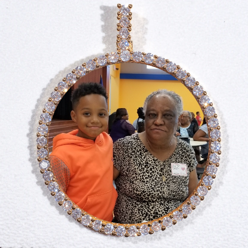 LARGE 3D CIRCLE CUSTOM PICTURE PENDANT