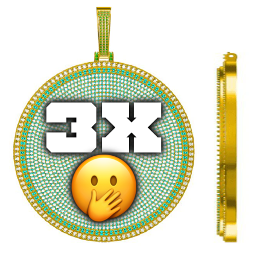 CUSTOM LETTER NECKLACE 3D BIG DISC