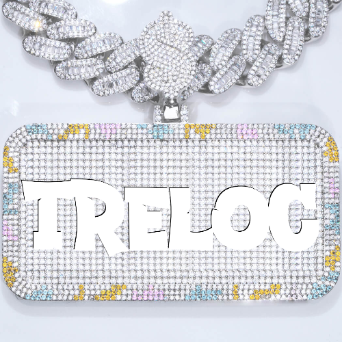 CUSTOM LETTER NECKLACE 3D COLORFUL SQUARE