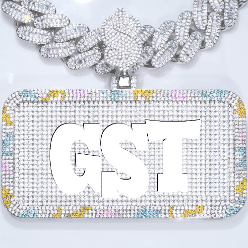 CUSTOM LETTER NECKLACE 3D COLORFUL SQUARE