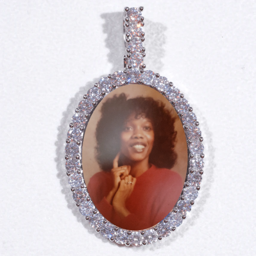 Large 3D Oval Custom Picture Pendant