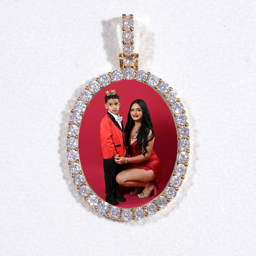 3D Oval Custom Picture Pendant