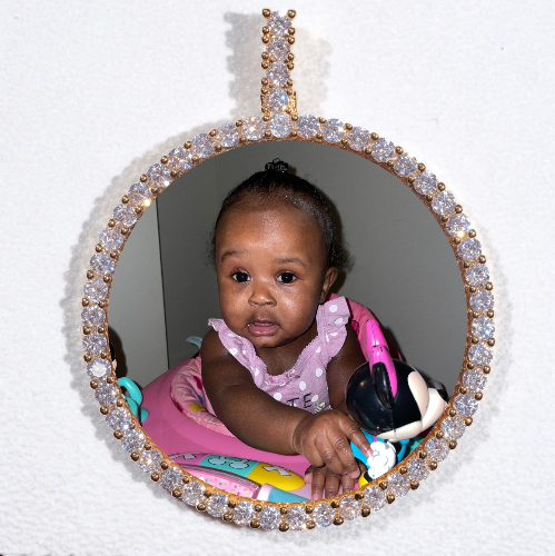 LARGE 3D CIRCLE CUSTOM PICTURE PENDANT