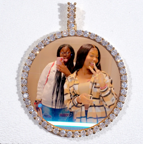 LARGE 3D CIRCLE CUSTOM PICTURE PENDANT