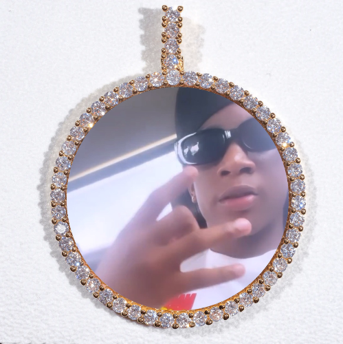 LARGE 3D CIRCLE CUSTOM PICTURE PENDANT