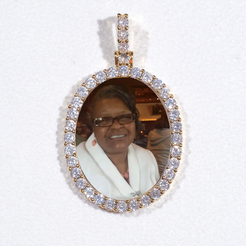 3D Oval Custom Picture Pendant