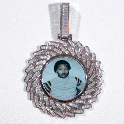 Large 3D Baguette Custom Picture Pendant