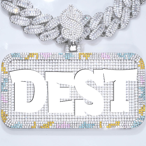 CUSTOM LETTER NECKLACE 3D COLORFUL SQUARE