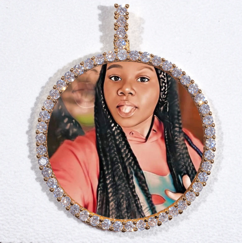 LARGE 3D CIRCLE CUSTOM PICTURE PENDANT