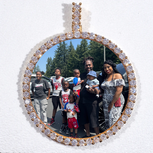 LARGE 3D CIRCLE CUSTOM PICTURE PENDANT