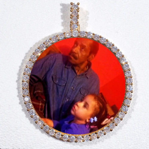 LARGE 3D CIRCLE CUSTOM PICTURE PENDANT