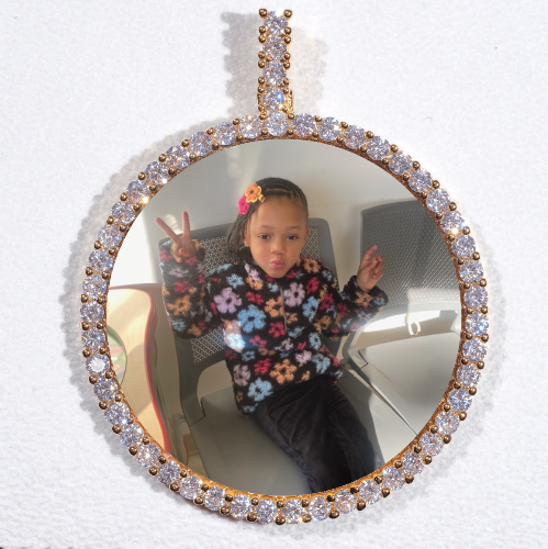 LARGE 3D CIRCLE CUSTOM PICTURE PENDANT