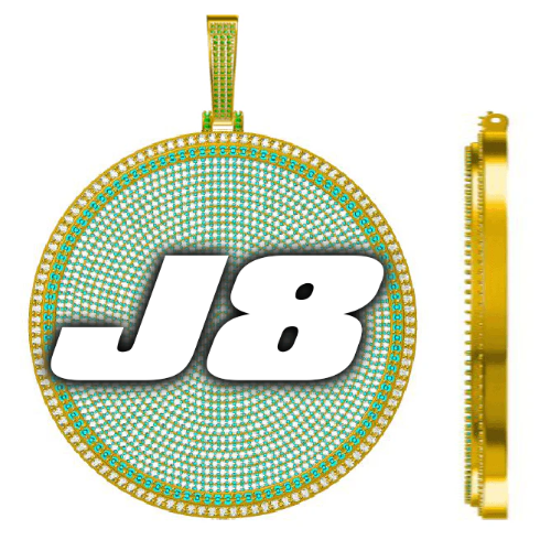 CUSTOM LETTER NECKLACE 3D BIG DISC