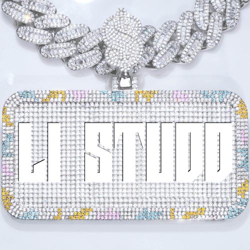 CUSTOM LETTER NECKLACE 3D COLORFUL SQUARE