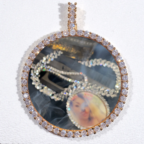 LARGE 3D CIRCLE CUSTOM PICTURE PENDANT