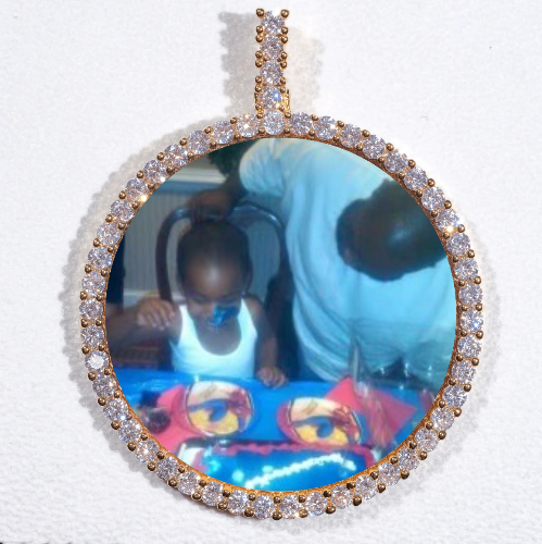 LARGE 3D CIRCLE CUSTOM PICTURE PENDANT