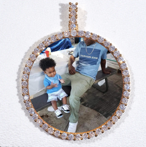 LARGE 3D CIRCLE CUSTOM PICTURE PENDANT