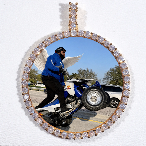 LARGE 3D CIRCLE CUSTOM PICTURE PENDANT