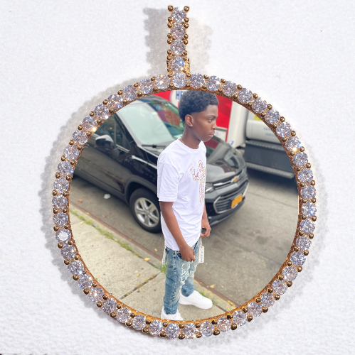 LARGE 3D CIRCLE CUSTOM PICTURE PENDANT