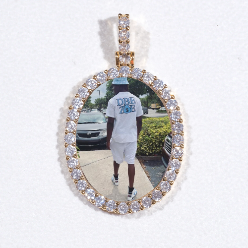 3D Oval Custom Picture Pendant