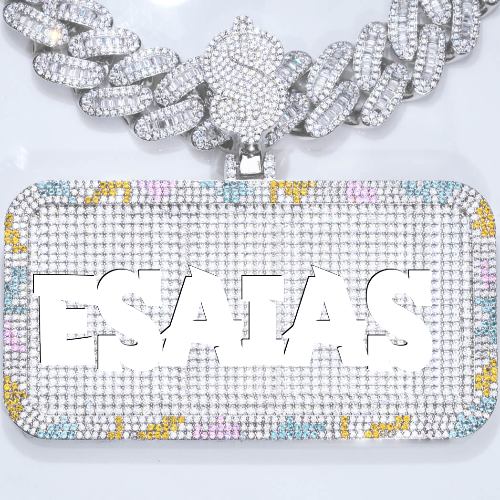 CUSTOM LETTER NECKLACE 3D COLORFUL SQUARE