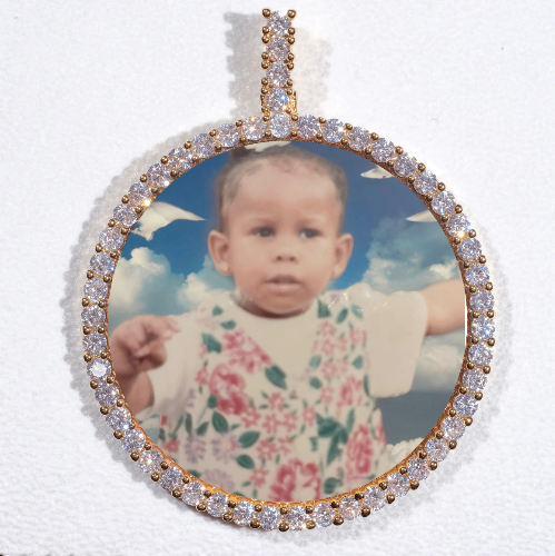 LARGE 3D CIRCLE CUSTOM PICTURE PENDANT