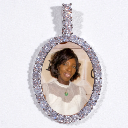 Large 3D Oval Custom Picture Pendant