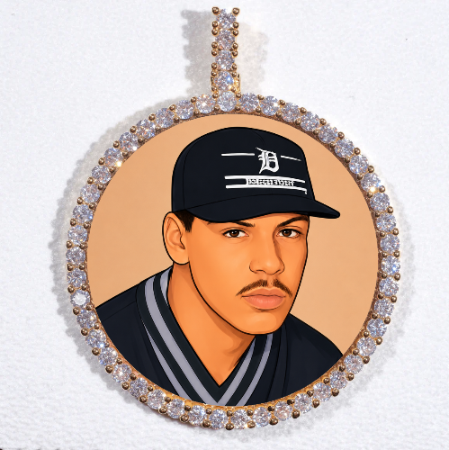 LARGE 3D CIRCLE CUSTOM PICTURE PENDANT