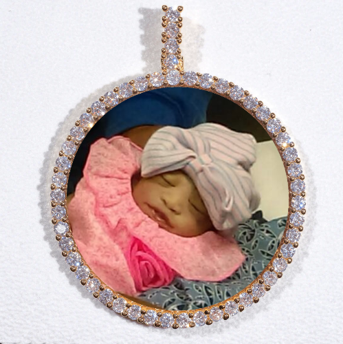 LARGE 3D CIRCLE CUSTOM PICTURE PENDANT