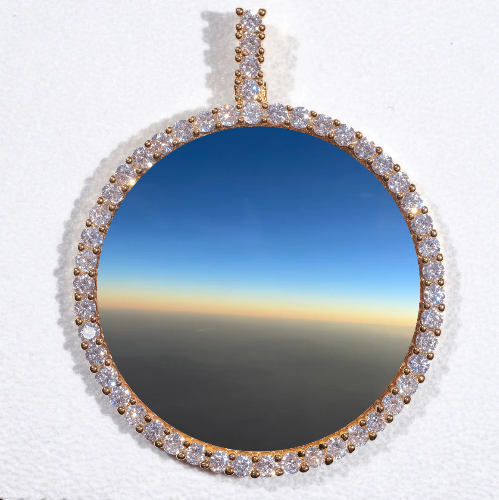 LARGE 3D CIRCLE CUSTOM PICTURE PENDANT