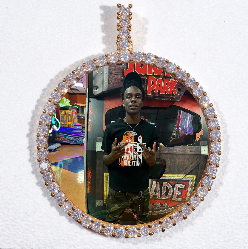 LARGE 3D CIRCLE CUSTOM PICTURE PENDANT